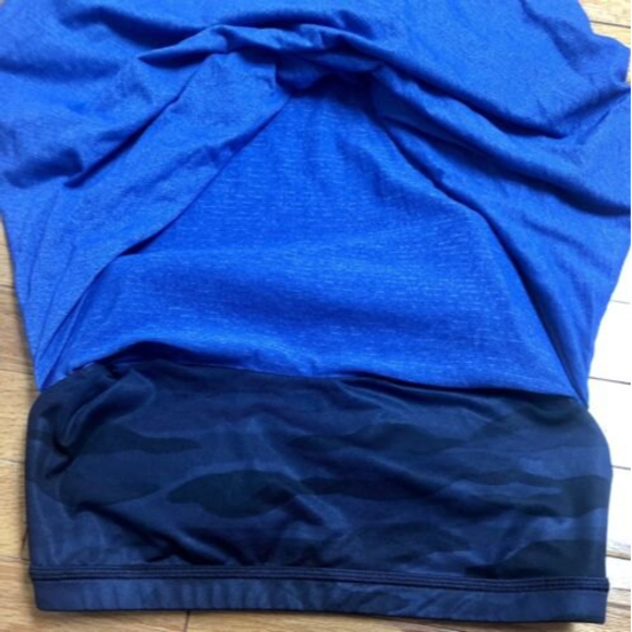 Lululemon Wild Tank Top Heathered Sapphire Blue Mini Coast Camo Built In Bra 8 - Picture 7 of 9